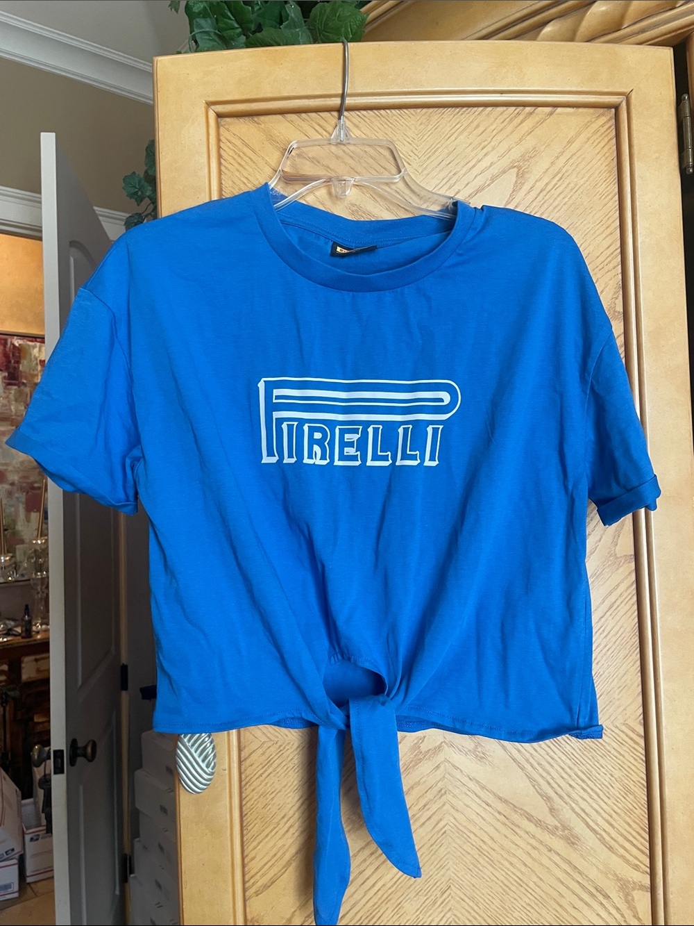 Pirelli blue crop top size medium